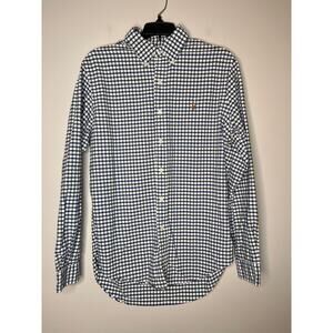 Ralph Lauren Green Blue Check Plaid Country Club Old Money Button Up Shirt M